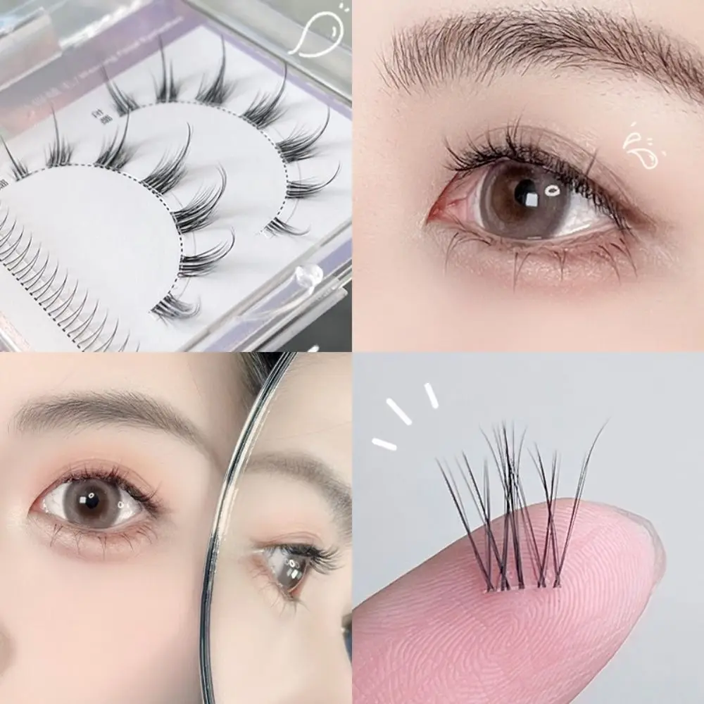 

Manga False Eyelashes with Lower Lashes Set Naturally Thick Sunflower Transparent Stem Fake Eyelashes Beginner Lazy Makeup Tools