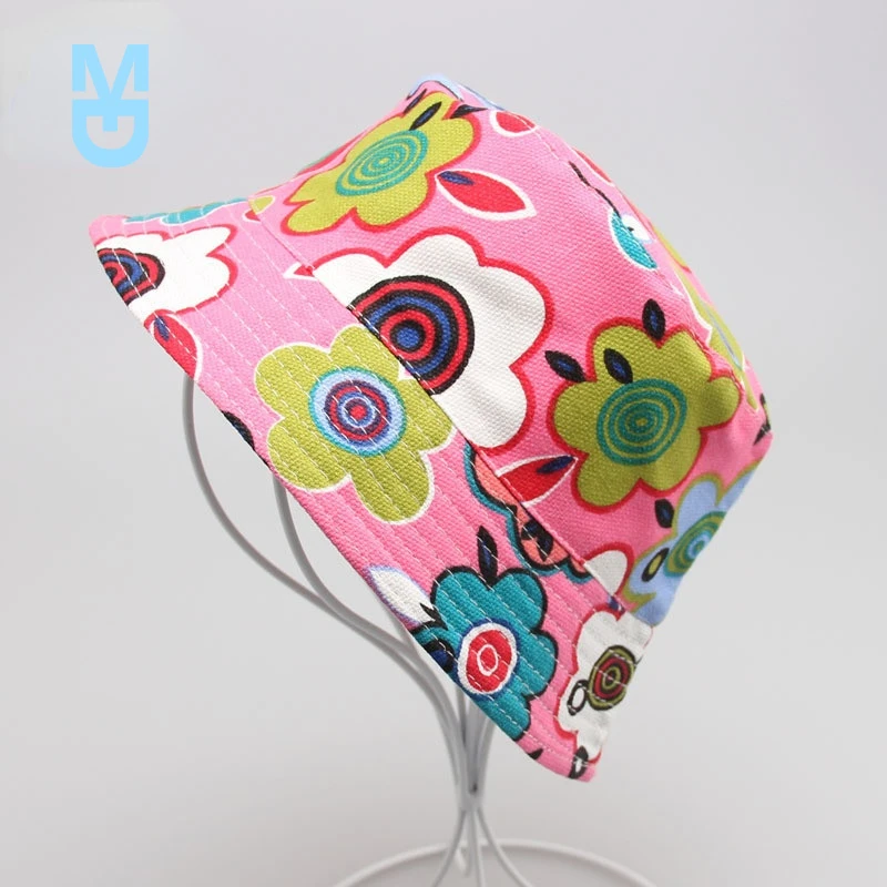 

New Retail 2-6years Fisherman caps sunbonnet sun hats printing cartoon baby children kids spring summer fall