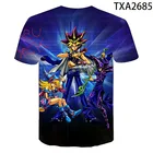 Футболка Yu Gi Oh с рисунком аниме, модная уличная одежда для мальчиков и девочек, повседневные топы с коротким рукавом и 3D принтом для мужчин и женщин, лето