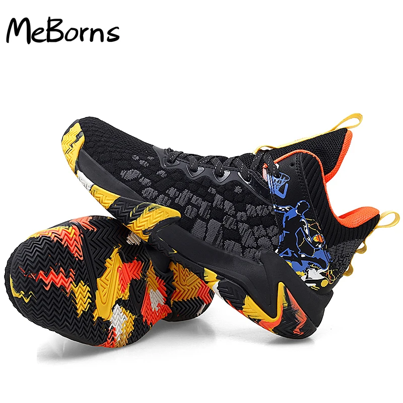 

Non-slip Basketball Shoes Men Air Shock Outdoor Trainers Light Sneakers Young Teenagers High Boots Basket