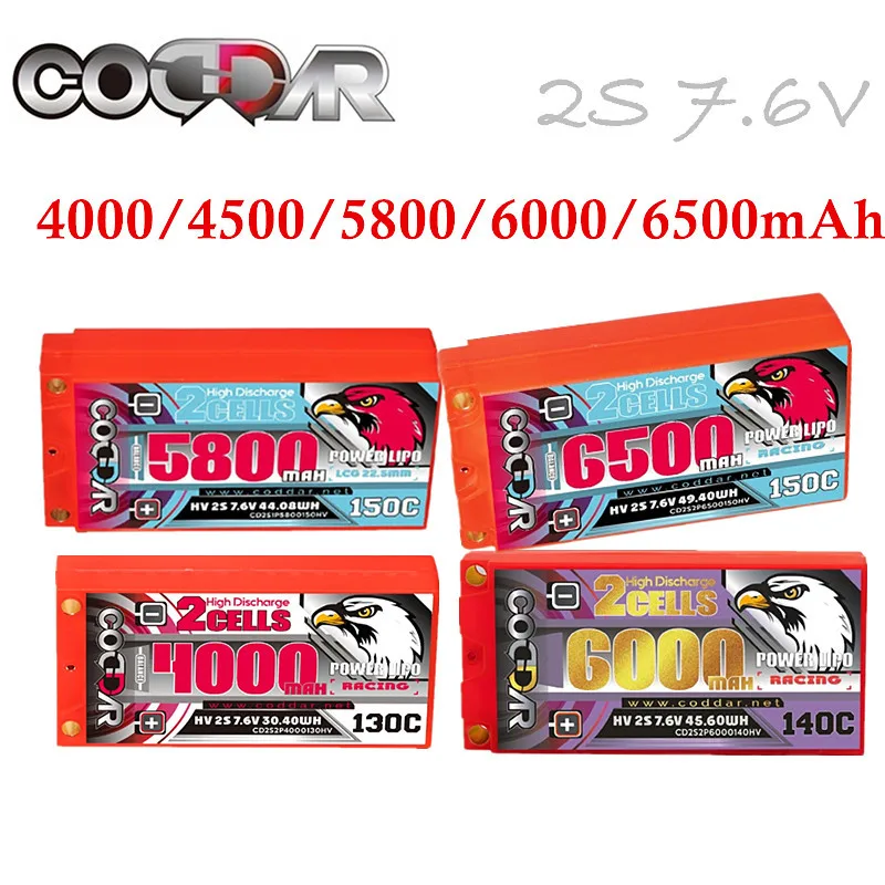 CODDAR 2S HV 7.6V 6000mAh 140C Lipo T-plug