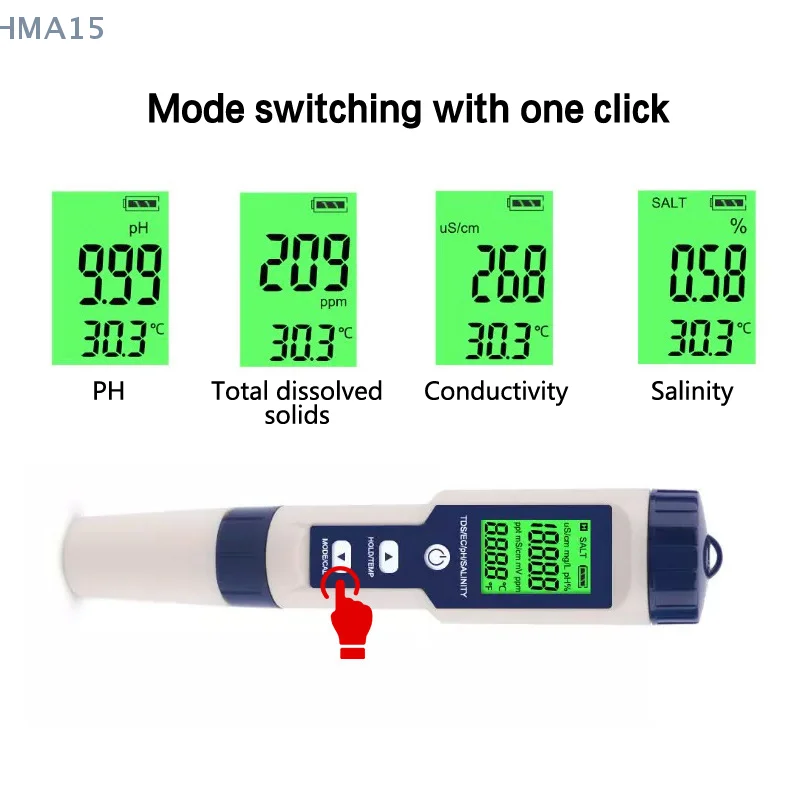 Тестер качества воды и PH цифровой водонепроницаемый Измеритель температуры