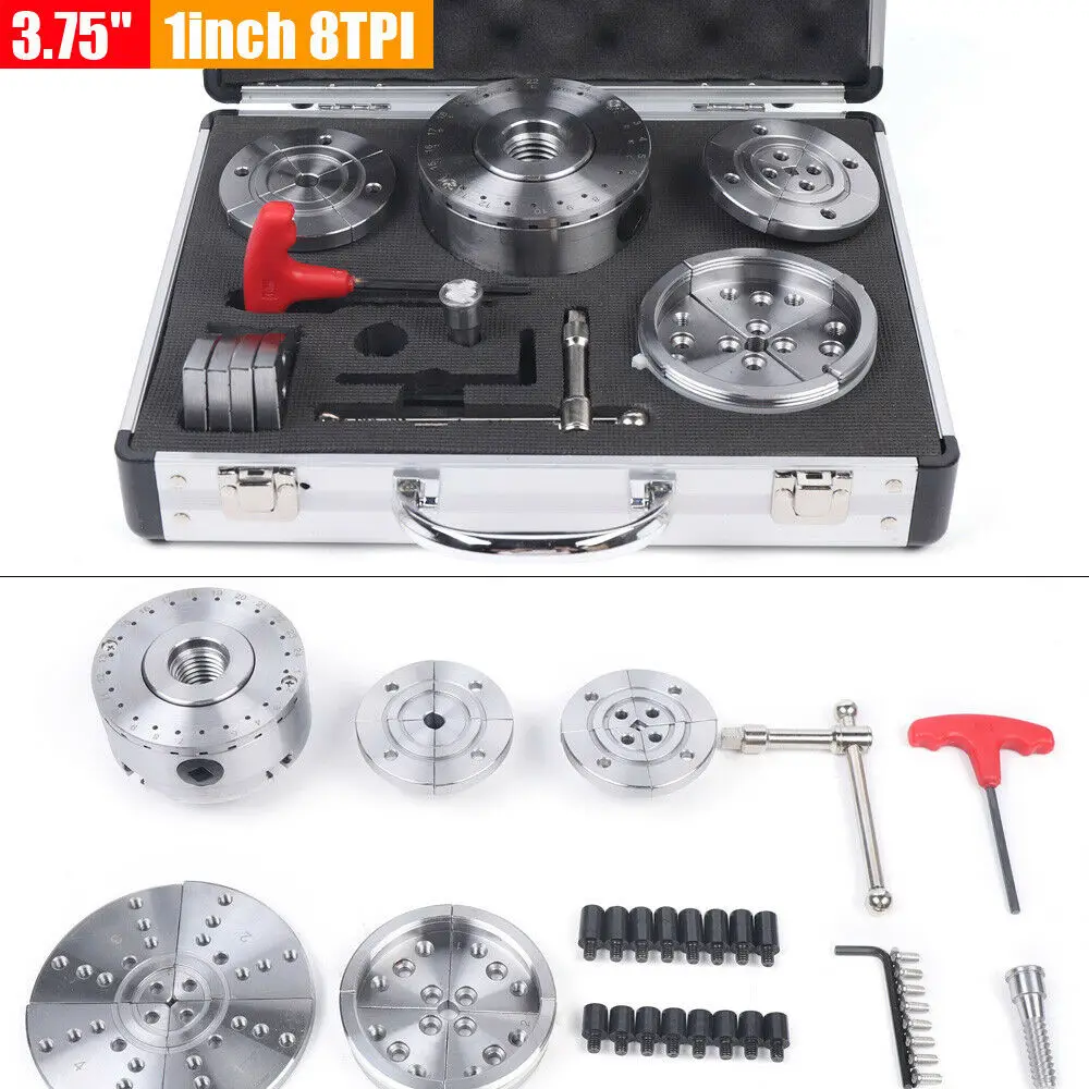 

4-jaw lathe chuck Ø95mm Precision self-centering lathe chuck 1 "8TPI with aluminum box