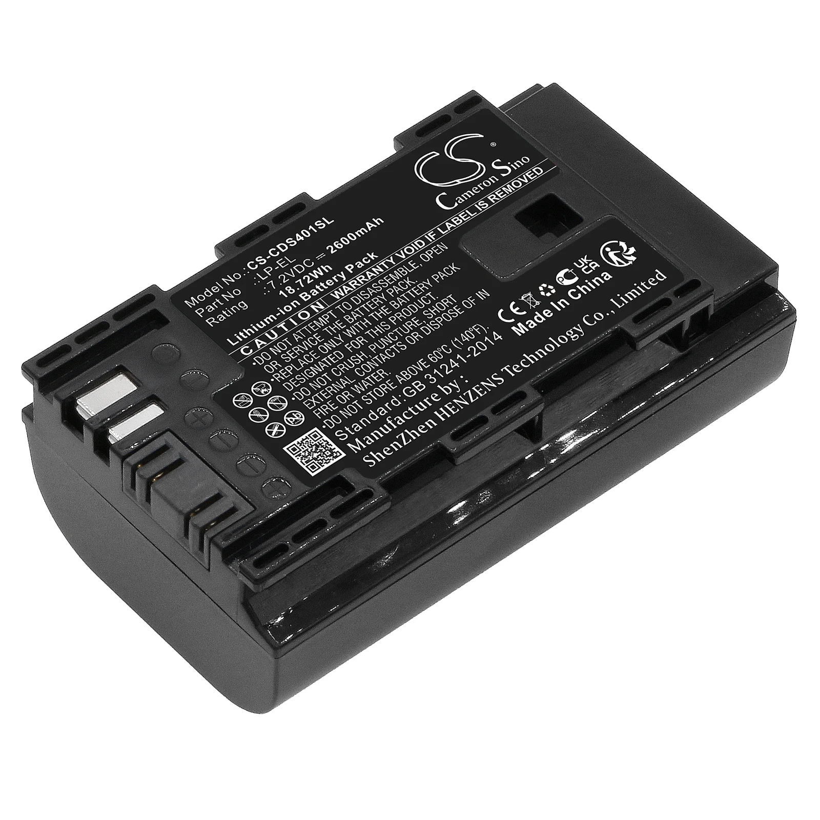 Аккумулятор CameronSino LP-EL 2600mAh Li-Ion 7 2 V