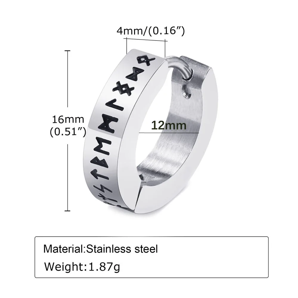 Серьги-кольца из нержавеющей стали для мужчин и женщин STEELBROS новинка 2024 черные