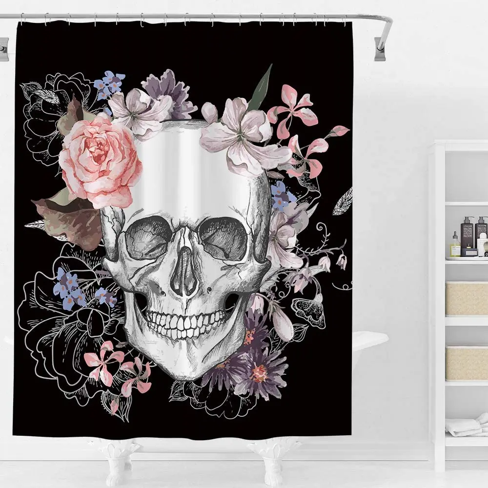 

Bathroom Shower Curtain Floral Waterproof Decorative Shower Curtain With Hook