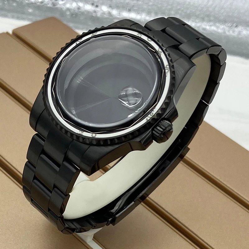 Enlarge 40mm Black Case Sapphire Glass Men's Watch 20mm Bracelet for Seiko Nh35 Nh36 Miyota 8215 Eta 2824 Movement 28.5mm Dial Accessory