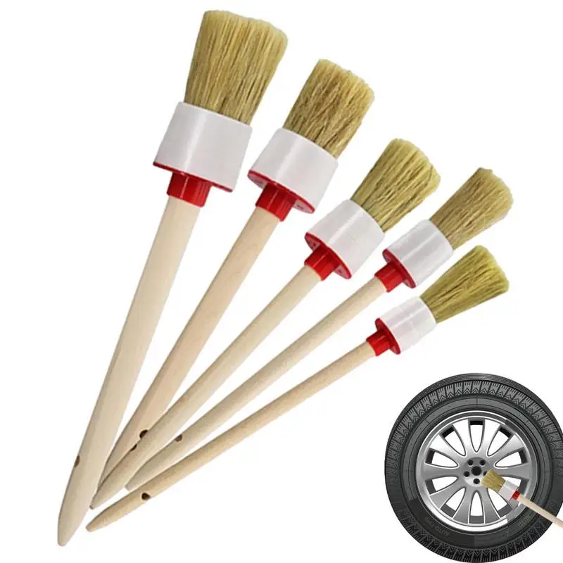 

Car Detail Brush Kit Car Interior Brushes For Auto Detailing Car Tire Brushes Multi-Purpose Soft Bristles Interior Cleaning Kit