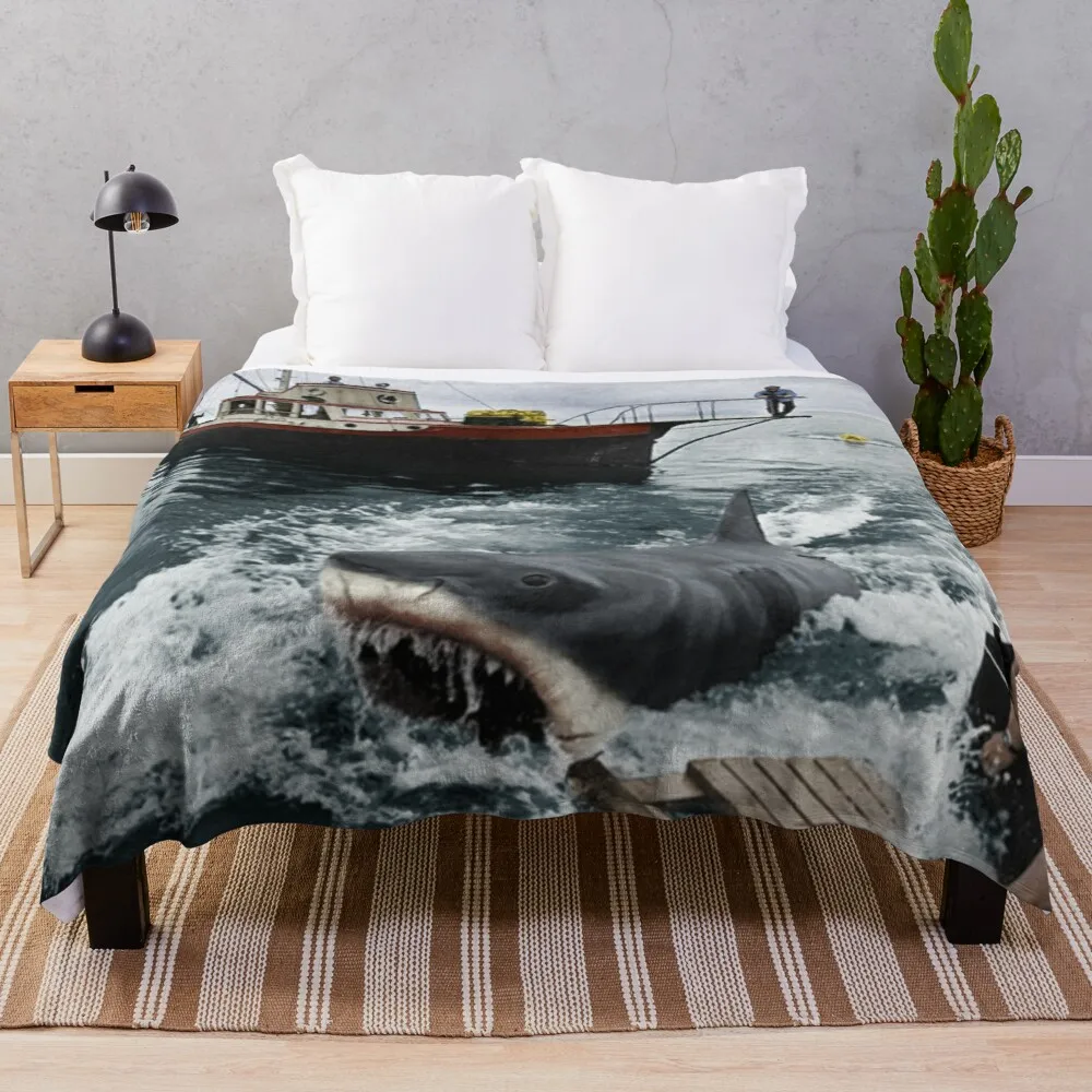 

Jaws fotografia lance cobertor floral personalizado presente 3d cobertor fuzzy