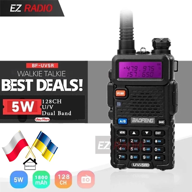 Фото Портативная рация Baofeng Двухдиапазонная CB Ham Radio UV5R 5 Вт UHF VHF UV 5R HF Transceiver 82 быстрая Портативная рация Baofeng Двухдиапазонная CB Ham Radio UV5R 5 Вт UHF VHF UV 5R HF Transceiver 82 быстрая