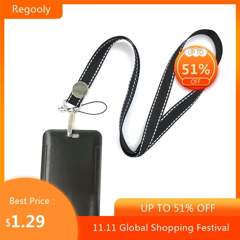 

Black Color Art Cartoon Anime Fashion Lanyards Bus ID Name Work Card Holder Accessories Decorations Kids Gifts