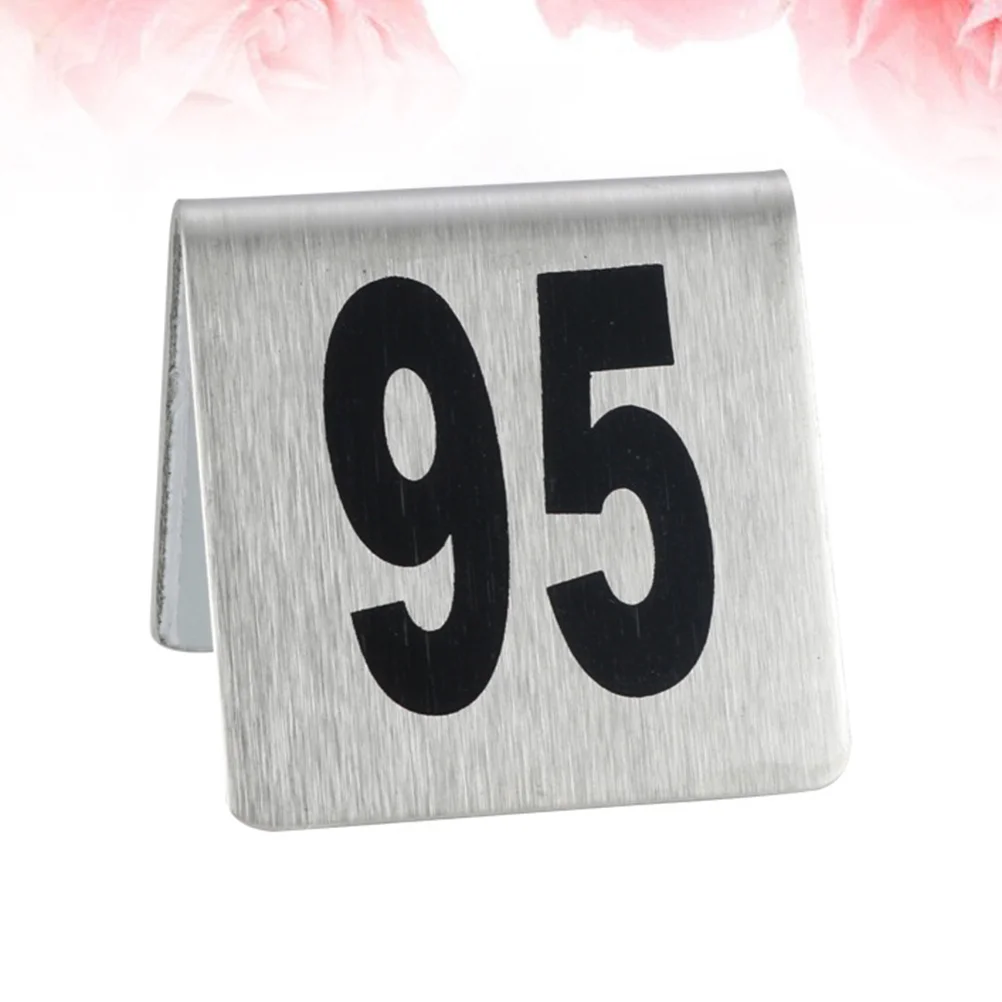 

10Pcs Table Plate Stainless Steel Paper Bracket Number Folder Creative Holder Desktop Number Stand (Black)