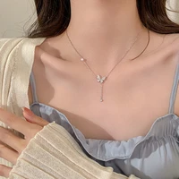 sweet cute butterfly necklace 2022 new exquisite simple pendant collarbone chain women wedding party jewelry fashion accesories