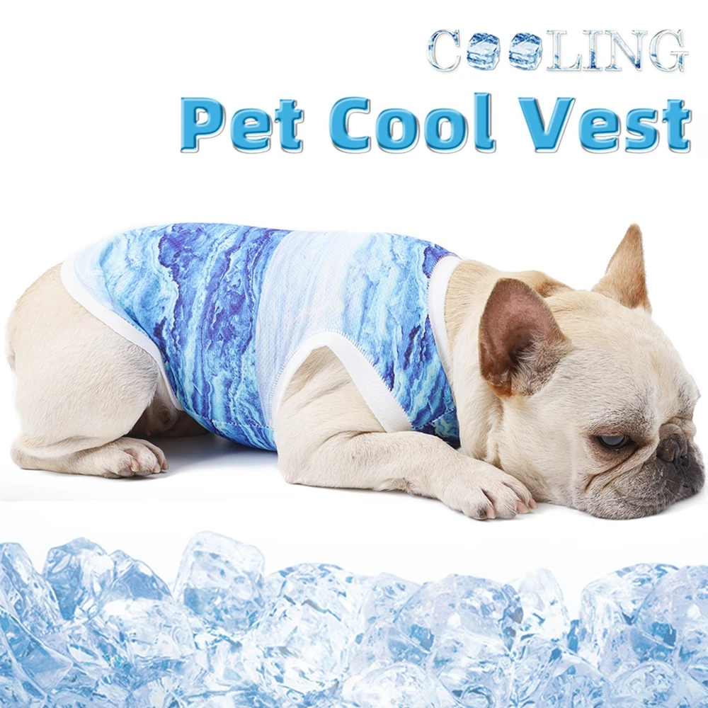 

Summer Pet Dog Cooling Vest Heat Resistant Cool Dogs Clothes Breathable T-shirt For Small Medium Dogs French Bulldog Pug Walking