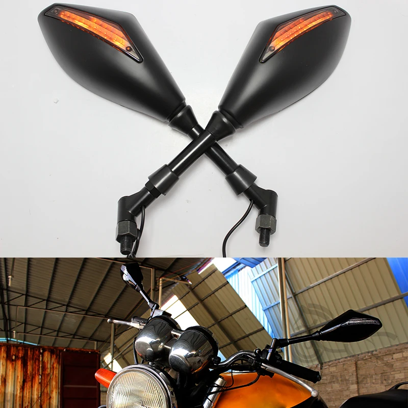 Зеркала заднего вида для мотоцикла Светодиодные поворотники 8/10 мм Hyosung GT125R GT250R