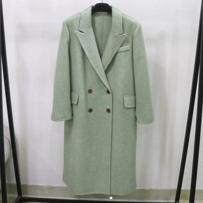 2024 Korean Sle Suit Collar Wool coat Long Classic Woolen Jacket Duffle Coat