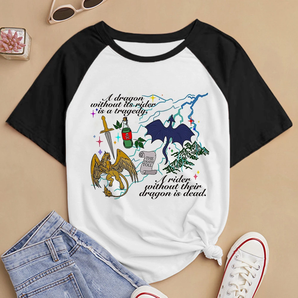 Модная футболка Basgiath с изображением войны Повседневная в стиле Харадзюку