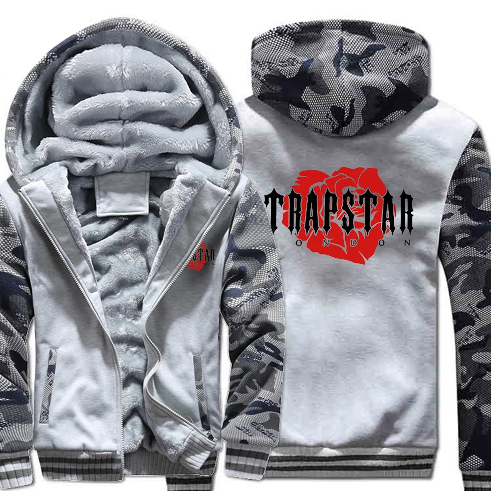 

Уличная брендовая мужская одежда с принтом Trapstar Ts, зимние Утепленные толстовки, зимний флисовый спортивный костюм на молнии большого разме...