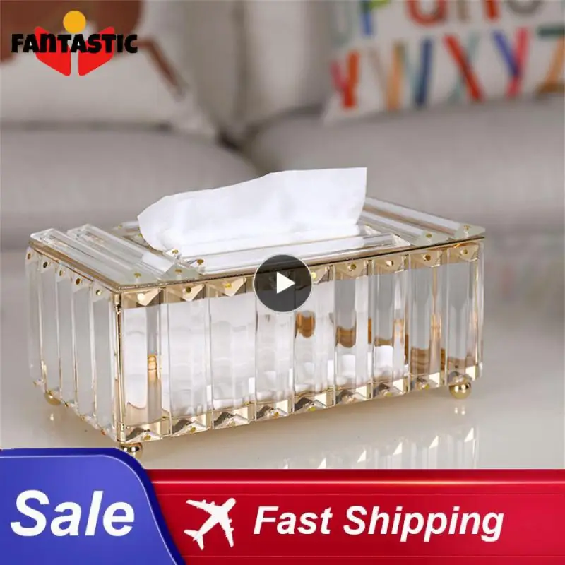 

Cover Bling Crystal Paper Storage Container Elegant And Noble For Hotel Office Home Tissue Box Polishing Handmade Luxuriously