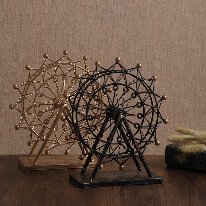 

European-Style Home Living Room Decorations Retro Iron Art Ferris Wheel Model Creative Wedding Gift Ornament Gift