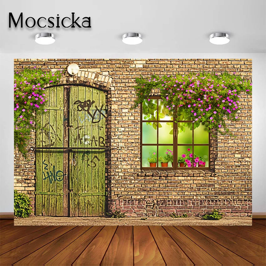 

Mocsicka Spring Photography Background Garden Children's Birthday Portrait Photo Backdrop for Photo Studio Photoshoot
