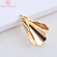 369812pcs 18x11mm 24k gold color brass smooth funnel bead caps high quality diy jewelry findings accessories