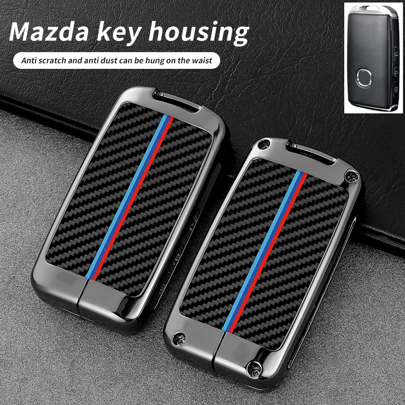 

Remote Car Smart Key Cover Protector Case Holder for Mazda 3 CX4 CX5 CX-5 CX8 CX-30 CX30 Axela BP 2020-2023 Carbon Fiber Pattern