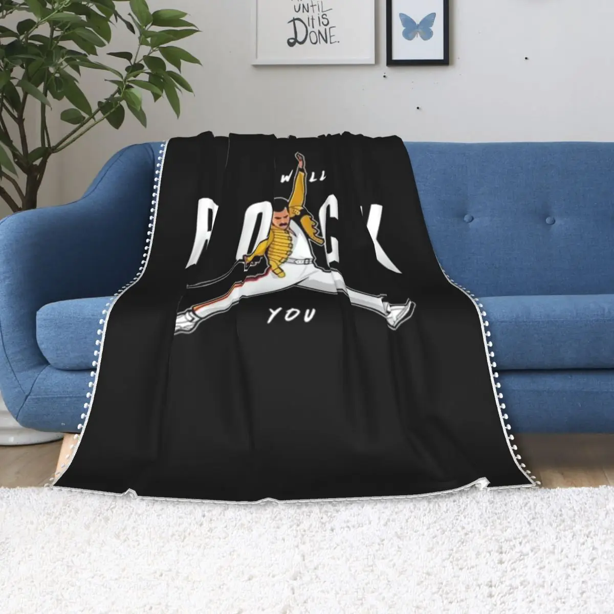 

Freddie Mercury Logo Blanket Music Soft Fashion Bedspread Novelty Fleece Chair Blanket