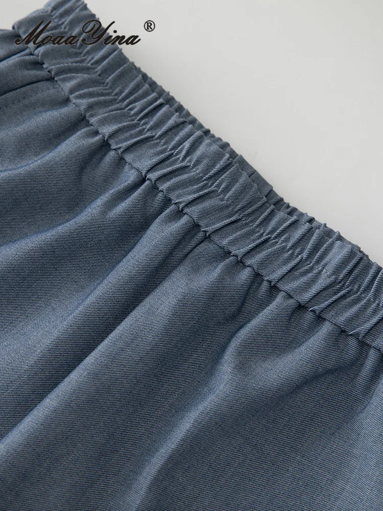 Комплект брюк MoaaYina женский с принтом модный дизайнерский брючный комплект из