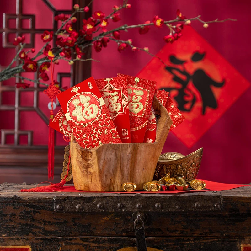 6 шт. красный конверт для лунного нового года