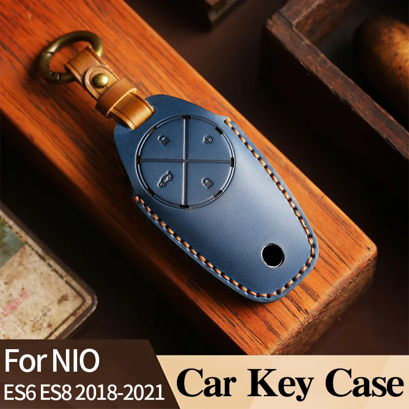 

Car Key Case For NIO ES6 ES8 2018-2021 Genuine Leather Retro Fashion Beautiful Wear-resistant Decorative Accessories