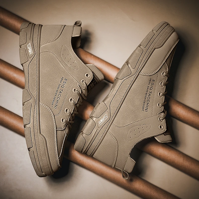 

Retro Comfortable Low-top Mens Short Boots Summer New Men's Casual Shoes Solid Color Breathable Lightweight Wear-resistant Shoes