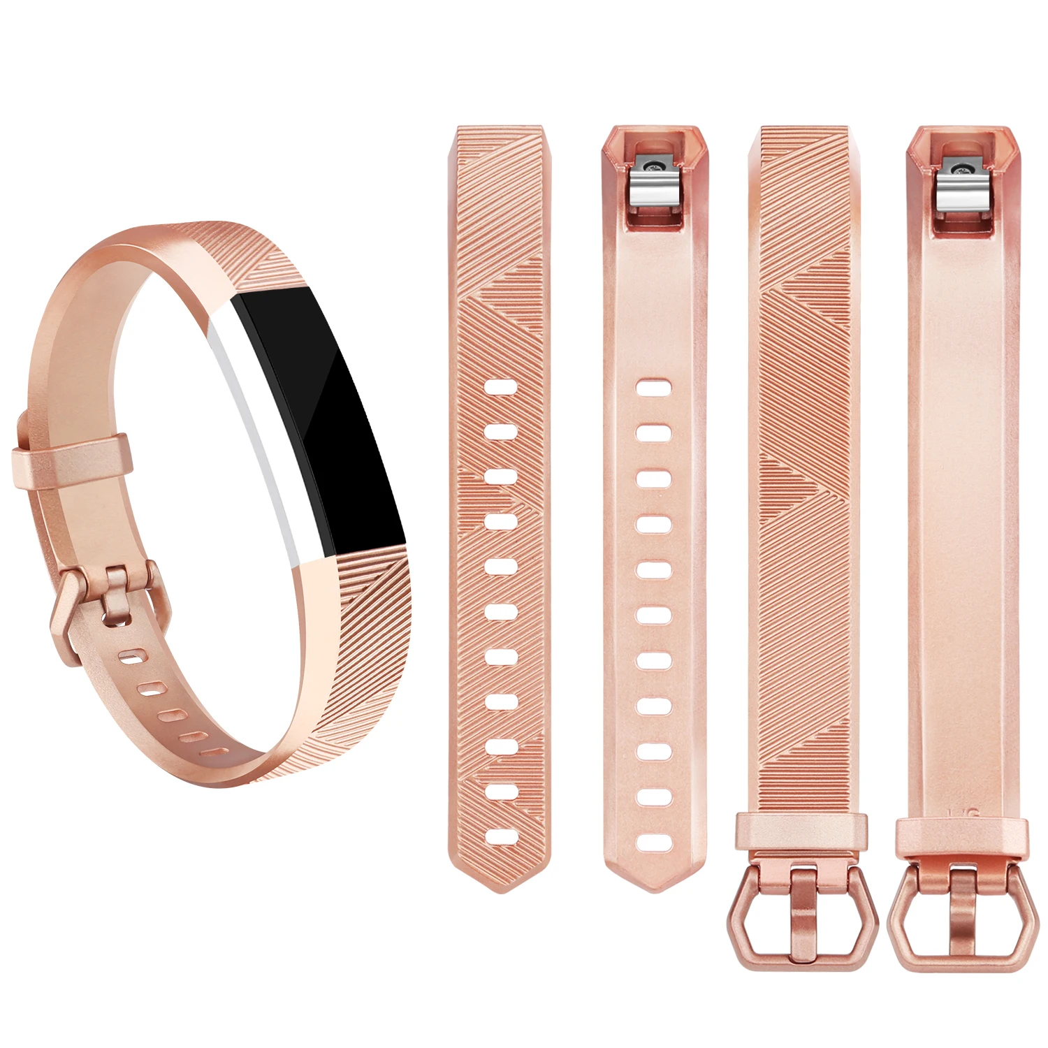 Soft Silicone Strap for Fitbit Alta HR Band Sport Wristband Adjustable Strap Bracelet for Fibit Alta HR Watchband Rose Gold