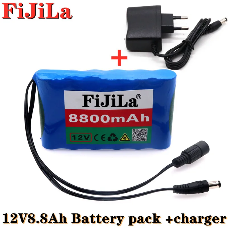 

New original 12V 6S1P 8800mah battery rechargeable lithium-ion battery pack capacity DC 12.6v 8.8Ah CCTV Cam Monitor + charger