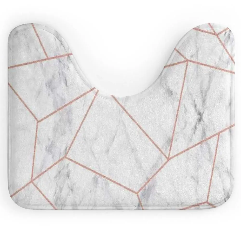 

Household U-Shaped Water Absorbing Bath Mats Customized Toilet Mat Bathroom Carpet Rug Anti-slip Toilet Floor Mat