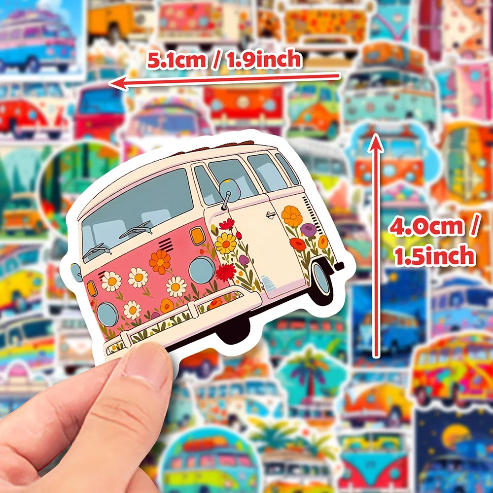 

10/30/50PCS Float Bus Cartoon Car Sticker DIY Phone Laptop Luggage Skateboard Graffiti Decals Fun for Kid Toy