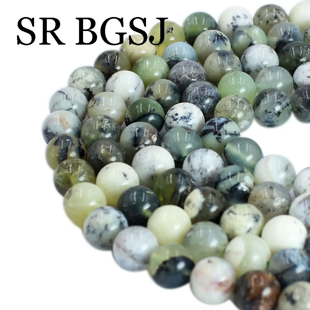 

6 8 10mm Natural Round AA Green Opal Gems Jewelry Accessories Loose DIY Spacer Beads Strand 15"