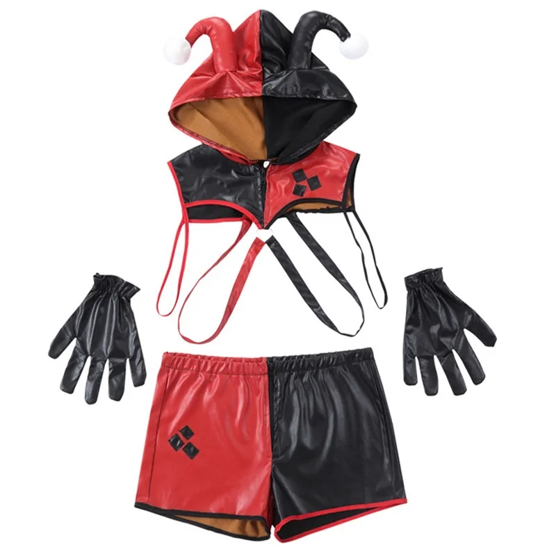 Мужские забавные костюмы Джокера из искусственной кожи для взрослых цирковые