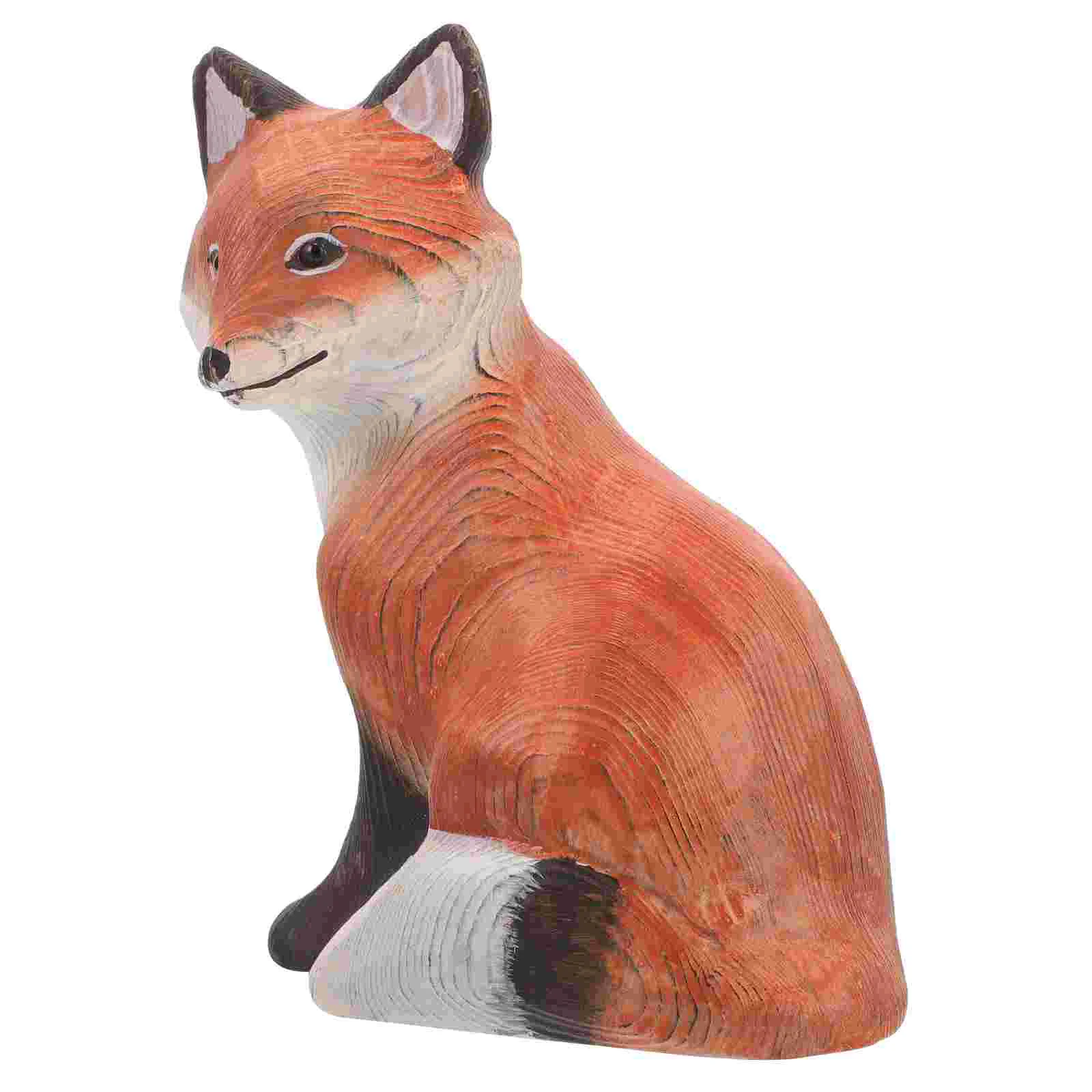 

Wooden Animal Adorns Fox Decor Accessories Photography Prop Adornment Figurines