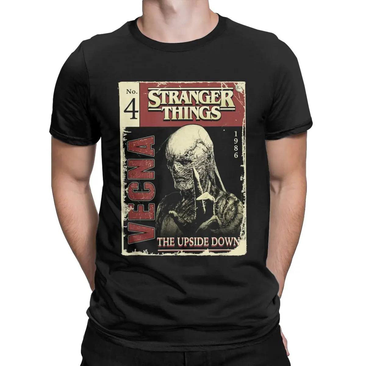 

Strang Things VECAN T Shirt for men Unique Pure Cotton Tees Short Sleeve Stranger Things 4 T Shirts Crew Neck Clothing Party
