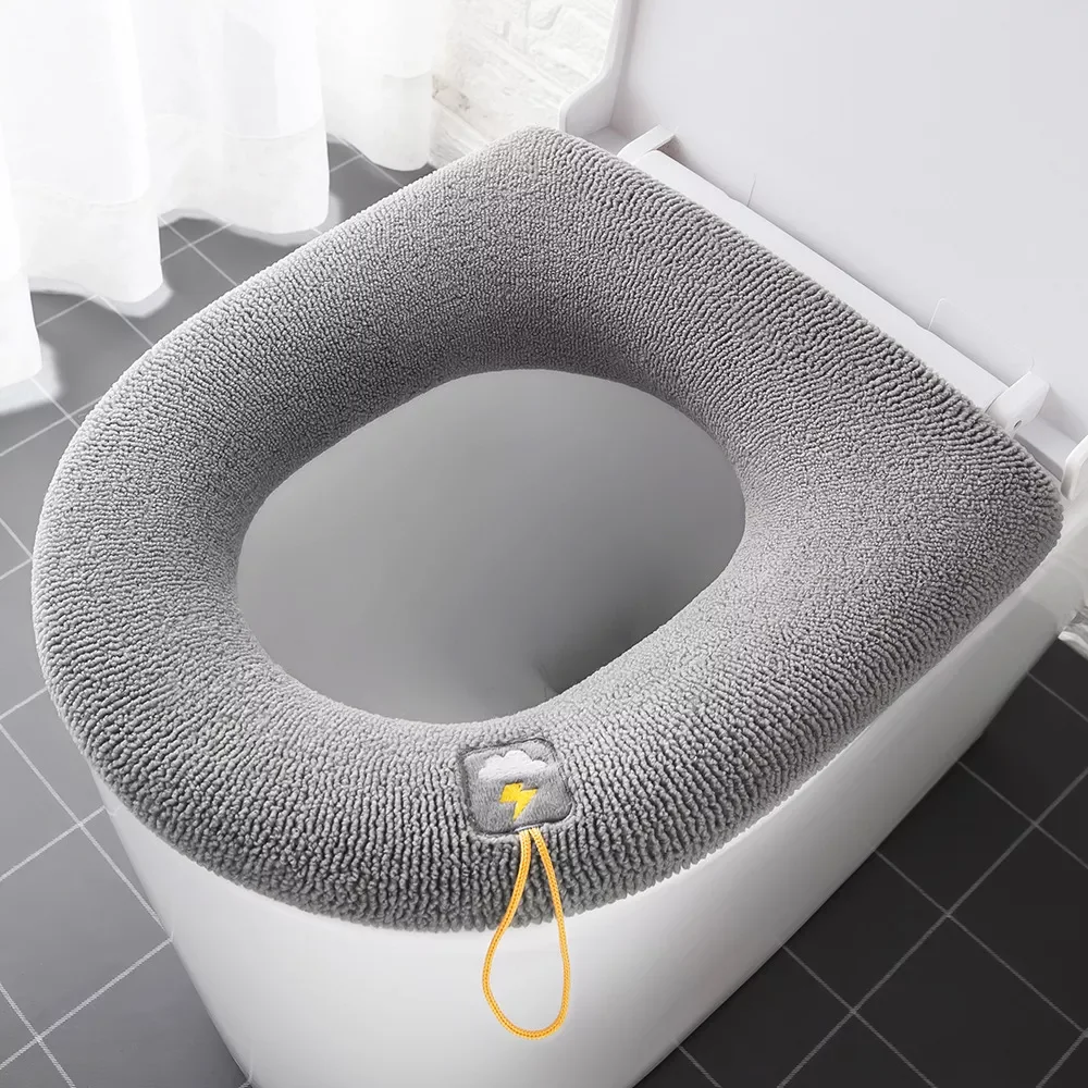 

Toilet Seat Cover Mat Winter Warm Soft Washable Closestool Mat Seat Case Toilet Lid Pad Bidet Cover Bathroom Accessories
