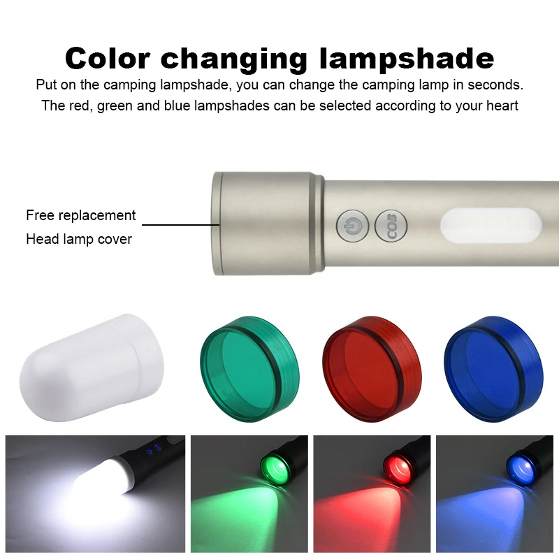 

LED Flashlight Zoom Rechargeable Torch Portable Lighting Emergency Light Outdoor Camping Lantern Tent Fishing Lamp Torch