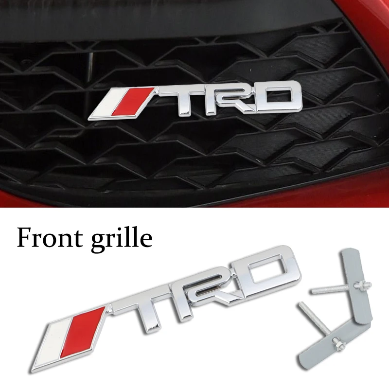 

3D TRD логотип автомобиля передняя решетка багажника металлическая эмблема значок для Toyota Supra Aygo Prado RAV4 Hilux Yaris Corolla 4Runner Camry Avalon
