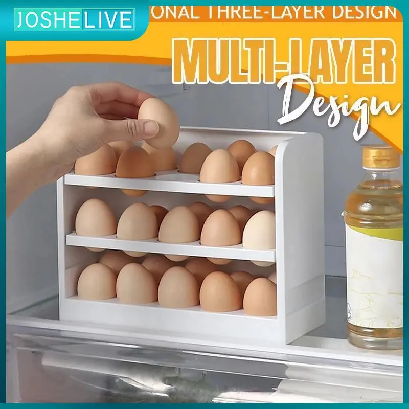 

Egg Shelf 30 Grids Rotating Fridge Eggs Organizer Container Eggs Holder Egg Fresh-keeping Case Egg Storage Box Space-saving New