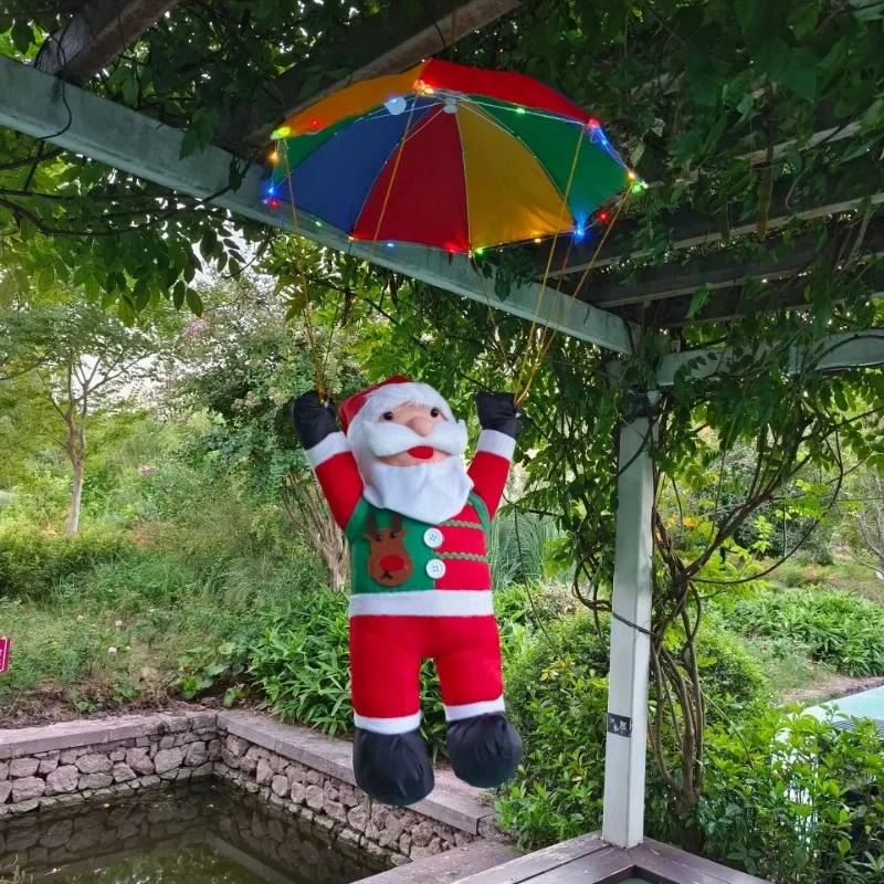 Светодиодный светящийся парашют Санта-Клауса украшение подвеска Санта-Клаус