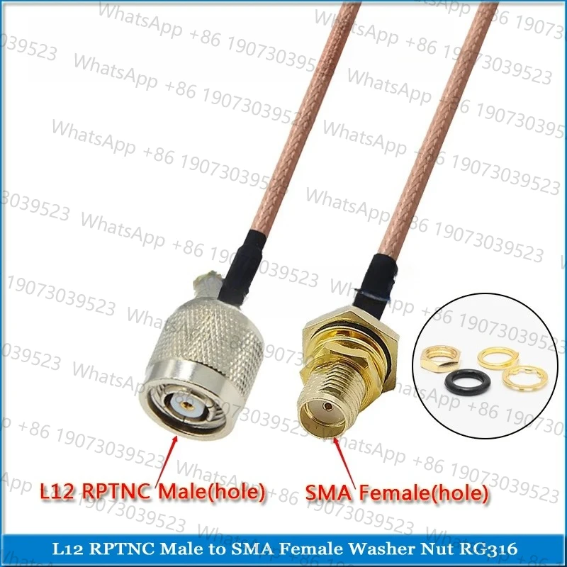 L12 RPTNC RP-TNC к SMA Male RP-SMA RPSMA Прямоугольный 90 градусов к RPTNC 50 Ом Перемычка с косичкой RG316 Коаксиальный (art.: 3920d328ca707) - 3920d328ca707