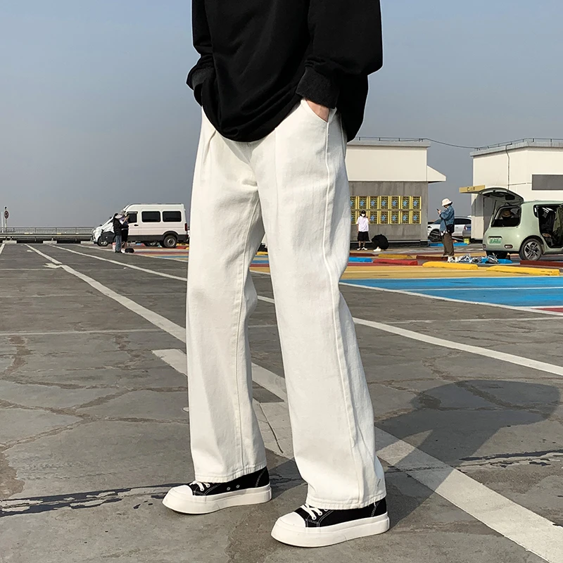 Men Loose High Street White Jeans Straight Leg Wide Leg Trousers Y2k Aesthetic Pants Ins Hot Sale Wide Leg Jeans S-5XL Plus Size