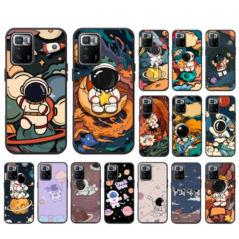 

Cute Astronaut Phone Case For Xiaomi Redmi Note 11 10 Pro Note 8 Pro 9Pro Note9 9S 10S 9T Redmi 10 9C 9A