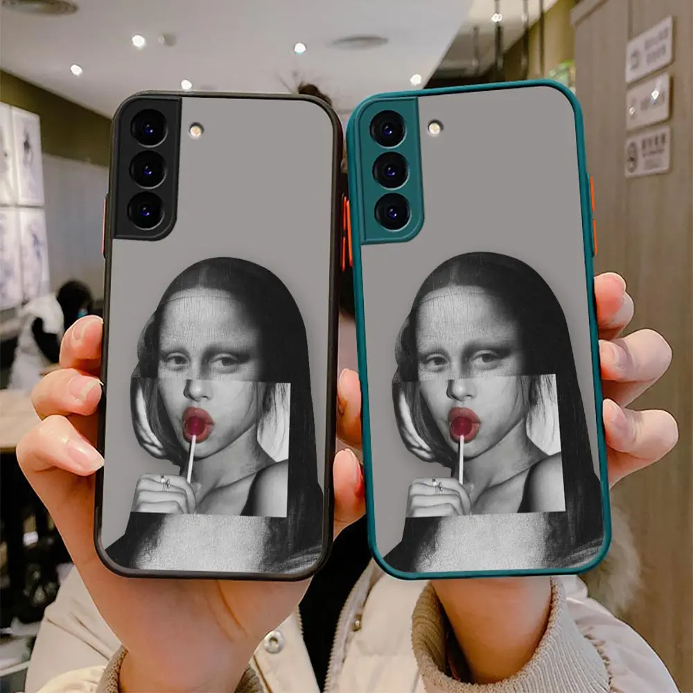 

Funda Matte Case For Samsung S22 S21 S20 S10 S10E S9 S8 Note 20 10 9 8 Plus Lite Ultra 5G TPU Case Retro Oil Painting In Plaster