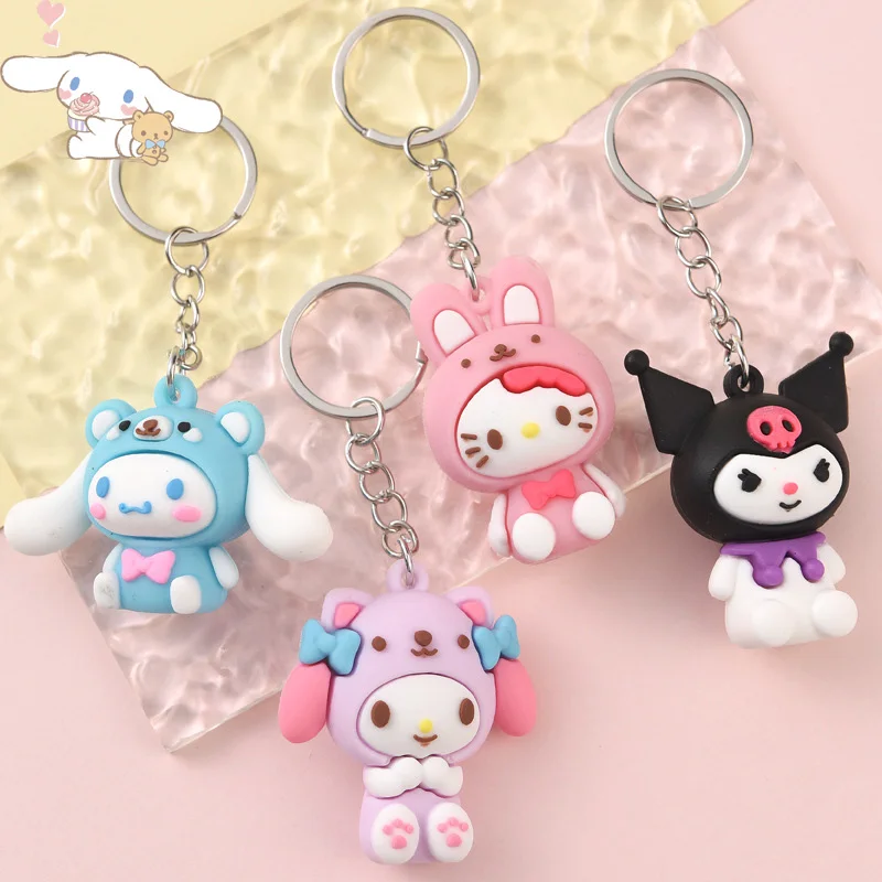 

Kawaii Sanrio My Melody Cinnamoroll Kuromi Hello Kitty мультяшная кукла брелок милые девушки Y2K сумка подвеска брелок аксессуары